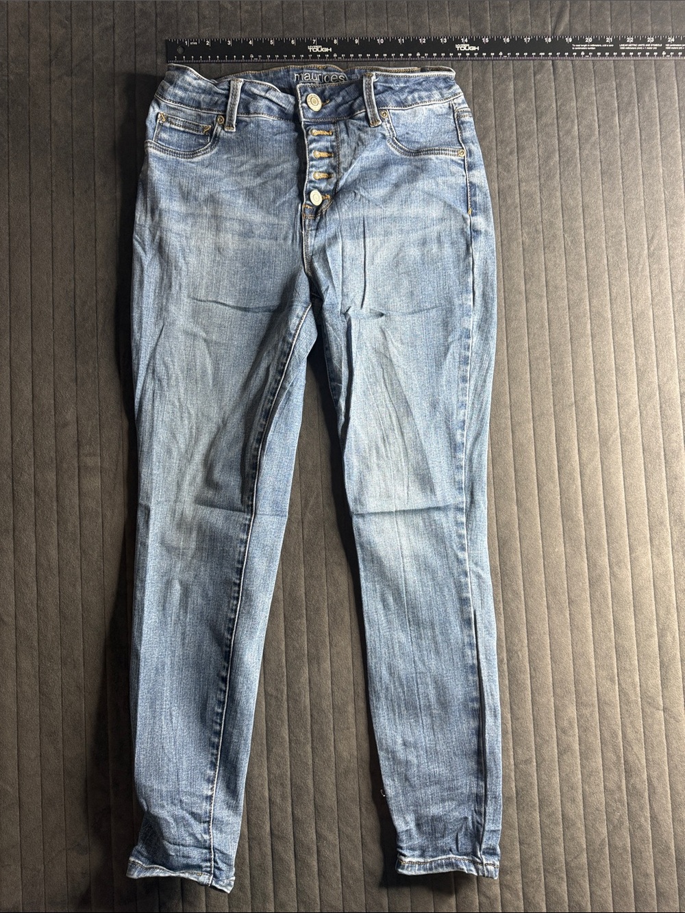 Maurices Light Wash Skinny Jeans with Button-Fly 97